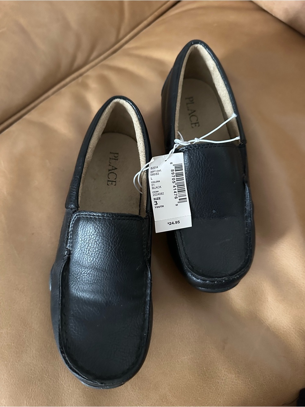 THE CHILDREN’S PLACE Boys' Black Slip-On Dress Loafers